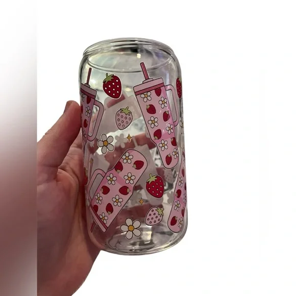 Strawberry Tumbler Design Glass Tumbler - Picture 1 of 2